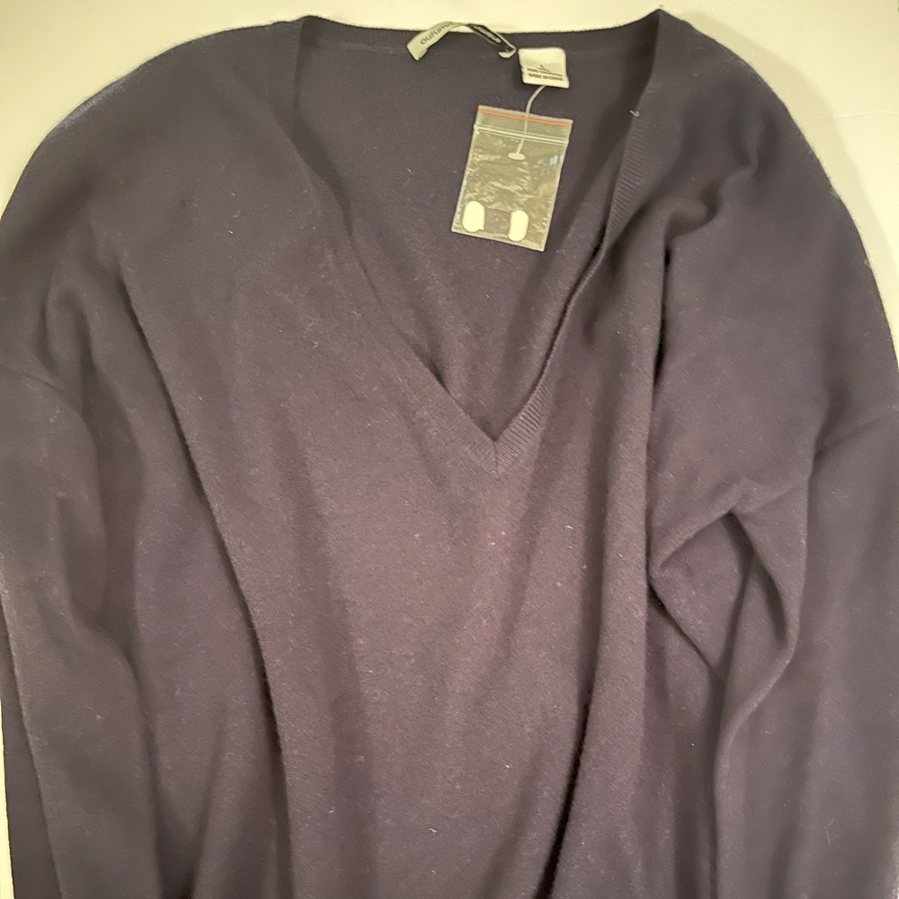 Autumn Cashmere Women's V-Neck Sweater - Navy Blue